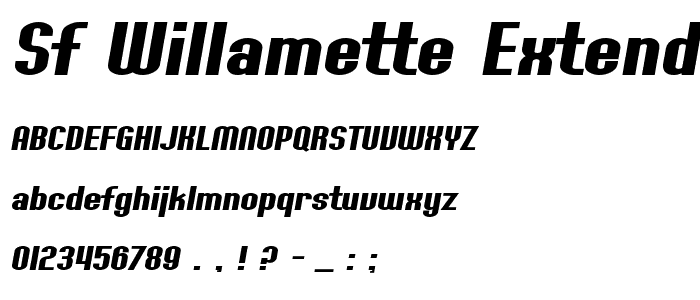 SF Willamette Extended Bold Italic font